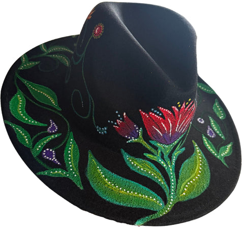 Wild Prairie Bloom Painted Fedora
