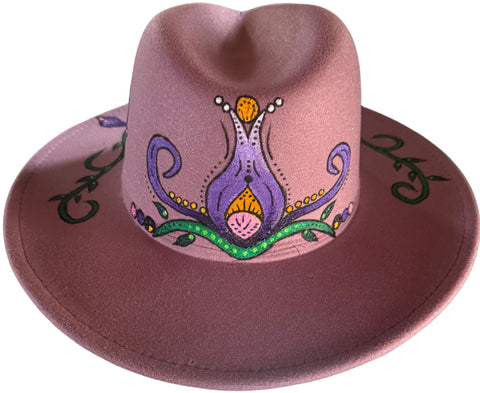 Dusty Pink Floral Metis Fedora