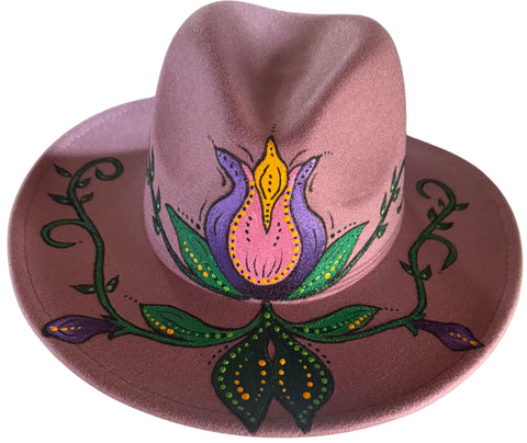 Dusty Pink Floral Metis Fedora