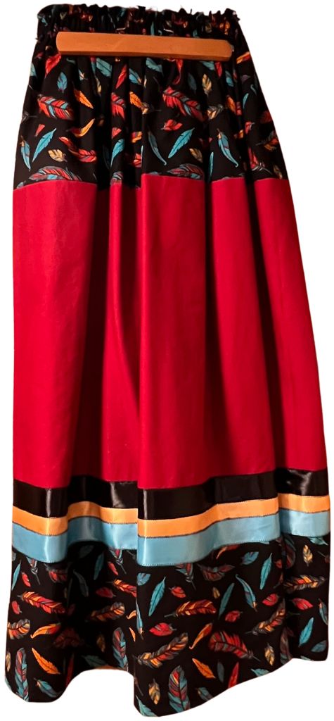 Red Feather Ribbon Skirt