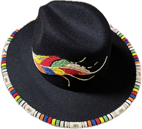 Beaded Feather Fedora