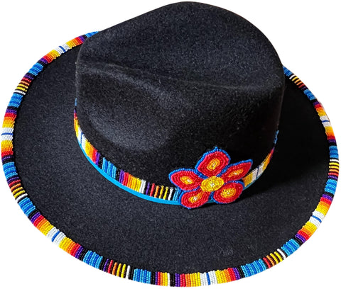 Beaded Métis Flower Fedora