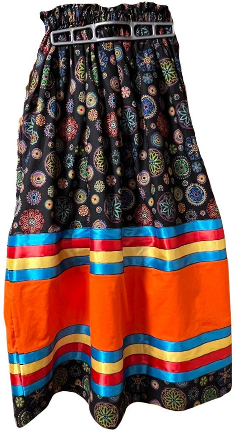 Mandala Floral Ribbon Skirt