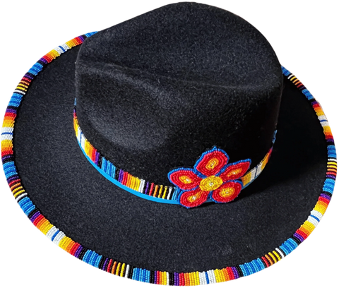 Beaded Métis Flower Fedora