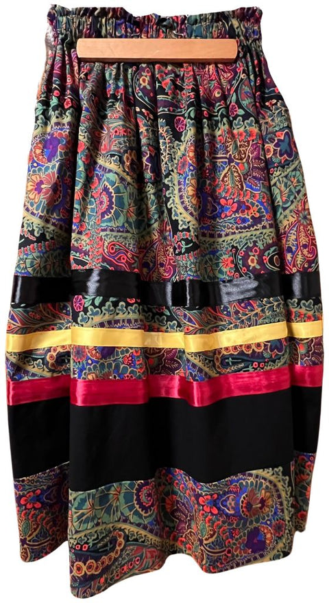 Multi-Colour Tapestry Ribbon Skirt