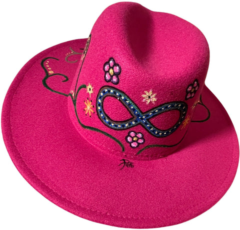 Pink Métis Floral Fedora