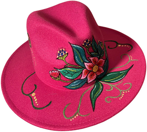 Pink Métis Floral Fedora