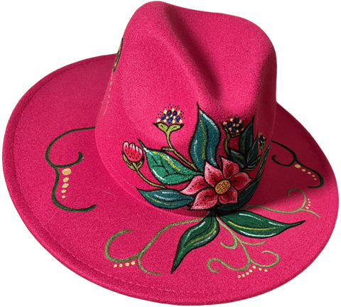 Pink Métis Floral Fedora